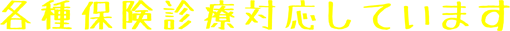 各種保険診療対応しています